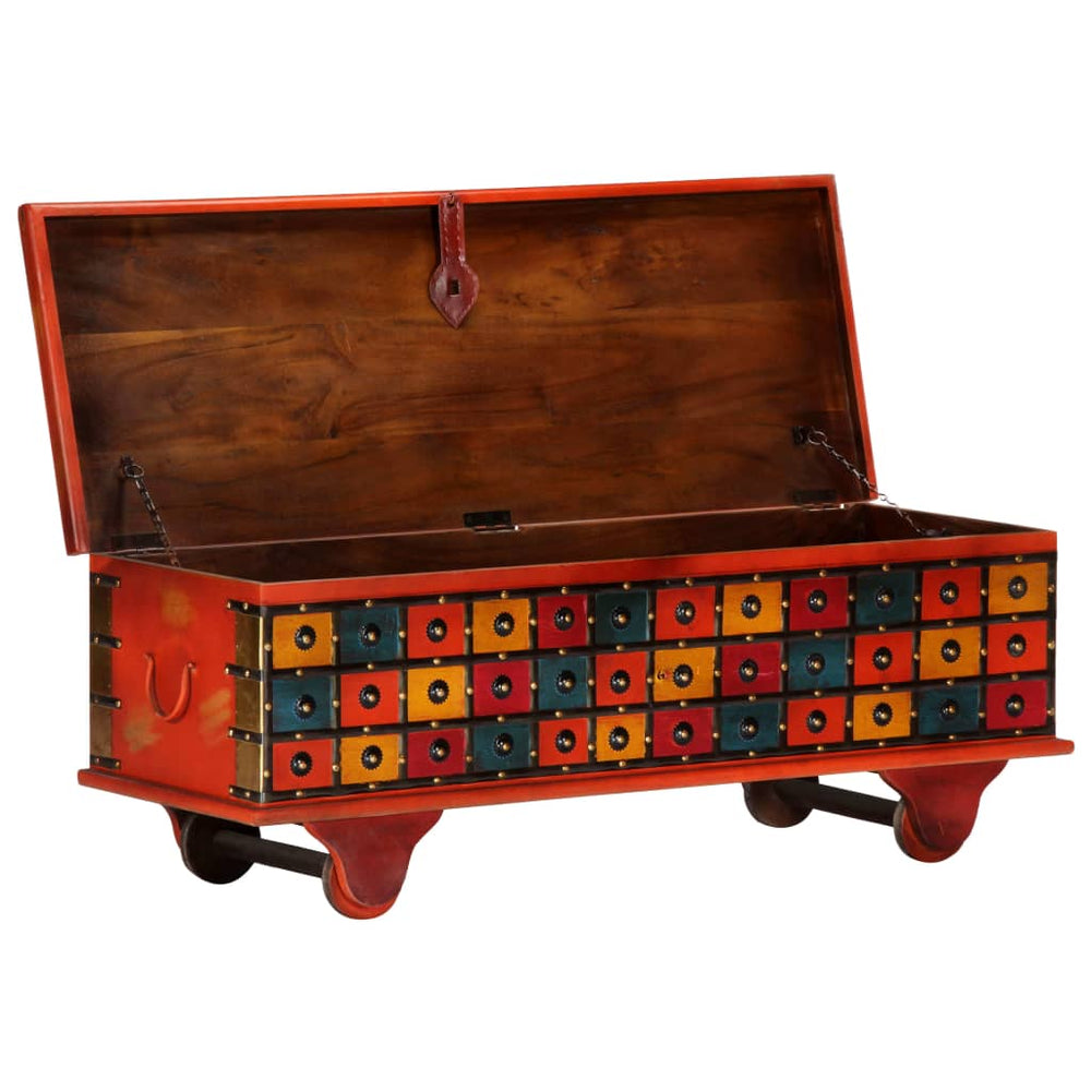vidaXL Storage Chest Red 110 x 40 x 40 cm Solid Acacia Wood