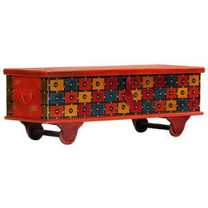 vidaXL Storage Chest Red 110 x 40 x 40 cm Solid Acacia Wood