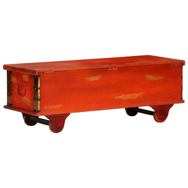 vidaXL Storage Chest Red 110 x 40 x 40 cm Solid Acacia Wood