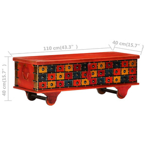 vidaXL Storage Chest Red 110 x 40 x 40 cm Solid Acacia Wood