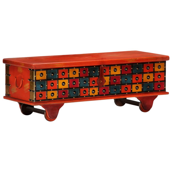 vidaXL Storage Chest Red 110 x 40 x 40 cm Solid Acacia Wood