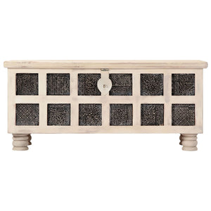 vidaXL Storage Chest White 110 x 40 x 45 cm Solid Acacia Wood