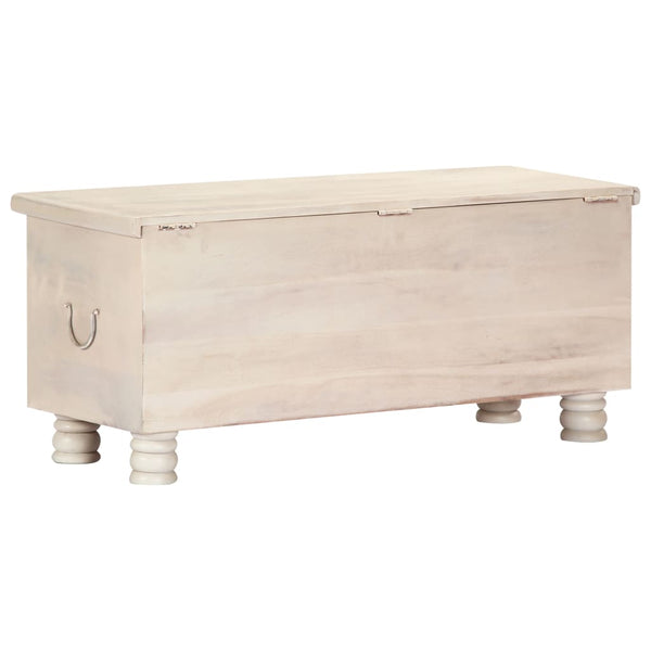 vidaXL Storage Chest White 110 x 40 x 45 cm Solid Acacia Wood