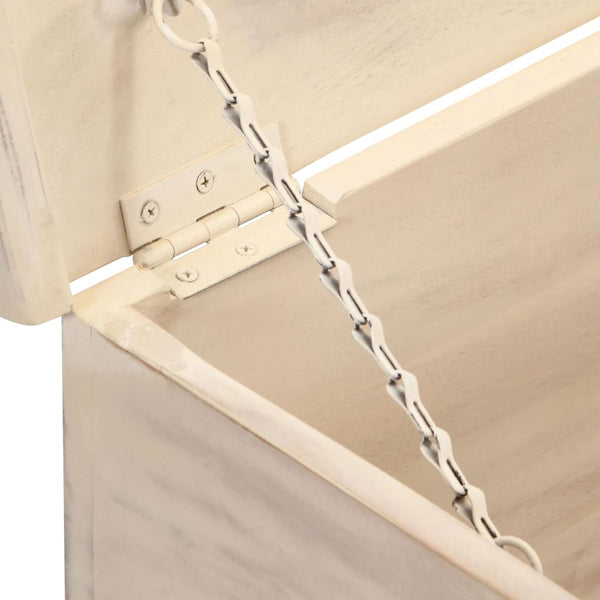 vidaXL Storage Chest White 110 x 40 x 45 cm Solid Acacia Wood