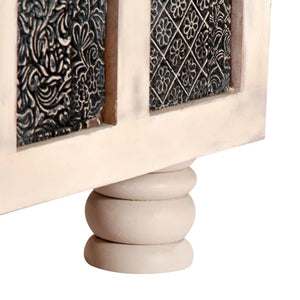 vidaXL Storage Chest White 110 x 40 x 45 cm Solid Acacia Wood