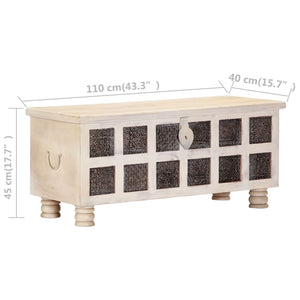 vidaXL Storage Chest White 110 x 40 x 45 cm Solid Acacia Wood