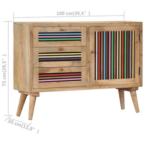 vidaXL Sideboard 100x30x75 cm Solid Mango Wood