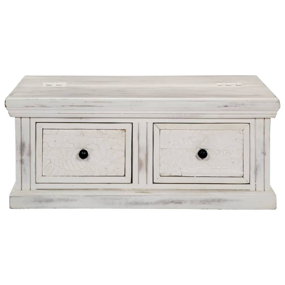 vidaXL Coffee Table White 70x70x30 cm Solid Mango Wood