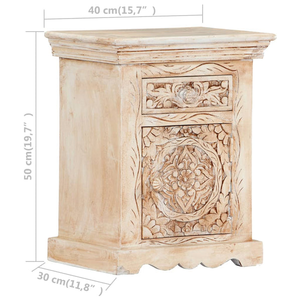 vidaXL Nightstand 40x30x50 cm Solid Mango Wood
