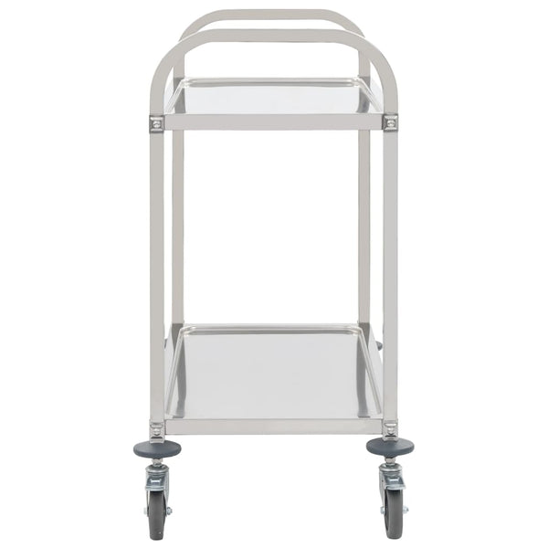 Servierwagen Edelstahl, 2-stufig, 96,5 cm