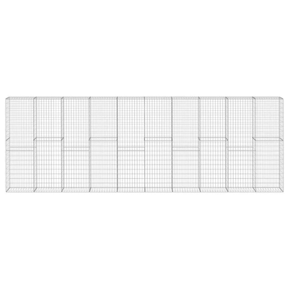 vidaXL Gabion Wall with Cover Galvanized Steel 600×30×200 cm