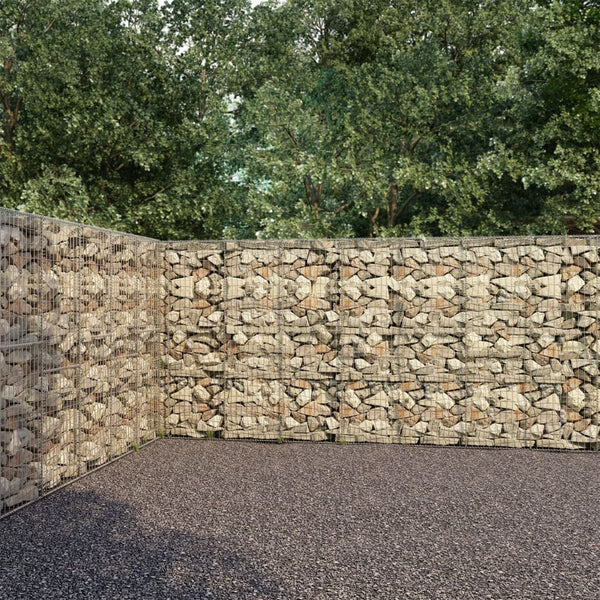 vidaXL Gabion Wall with Cover Galvanised Steel 900x50x200 cm