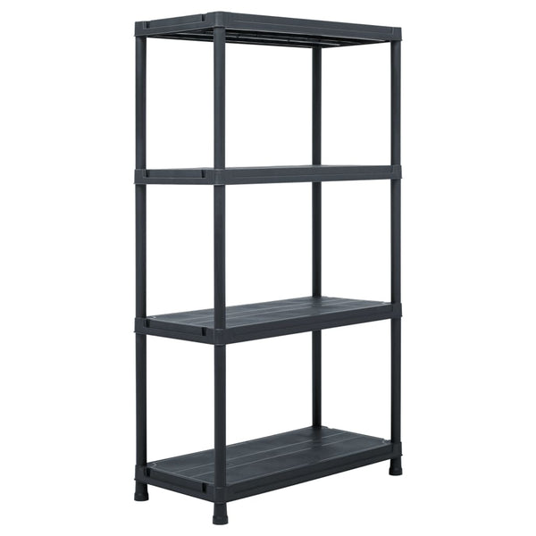 vidaXL Storage Shelves 2 pcs. Black 60 x 30 x 138 cm Plastic