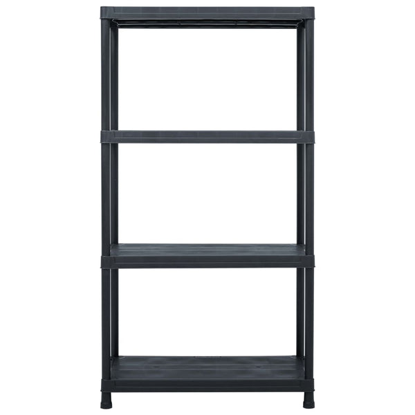 vidaXL Storage Shelves 2 pcs. Black 60 x 30 x 138 cm Plastic