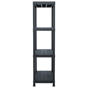 vidaXL Storage Shelves 2 pcs. Black 60 x 30 x 138 cm Plastic