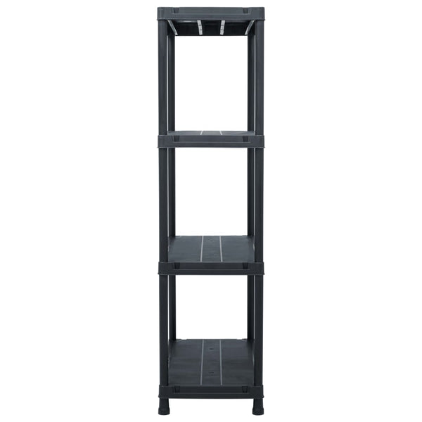 vidaXL Storage Shelves 2 pcs. Black 60 x 30 x 138 cm Plastic