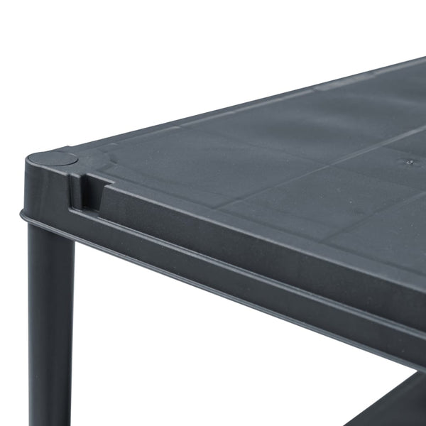 vidaXL Storage Shelves 2 pcs. Black 60 x 30 x 138 cm Plastic