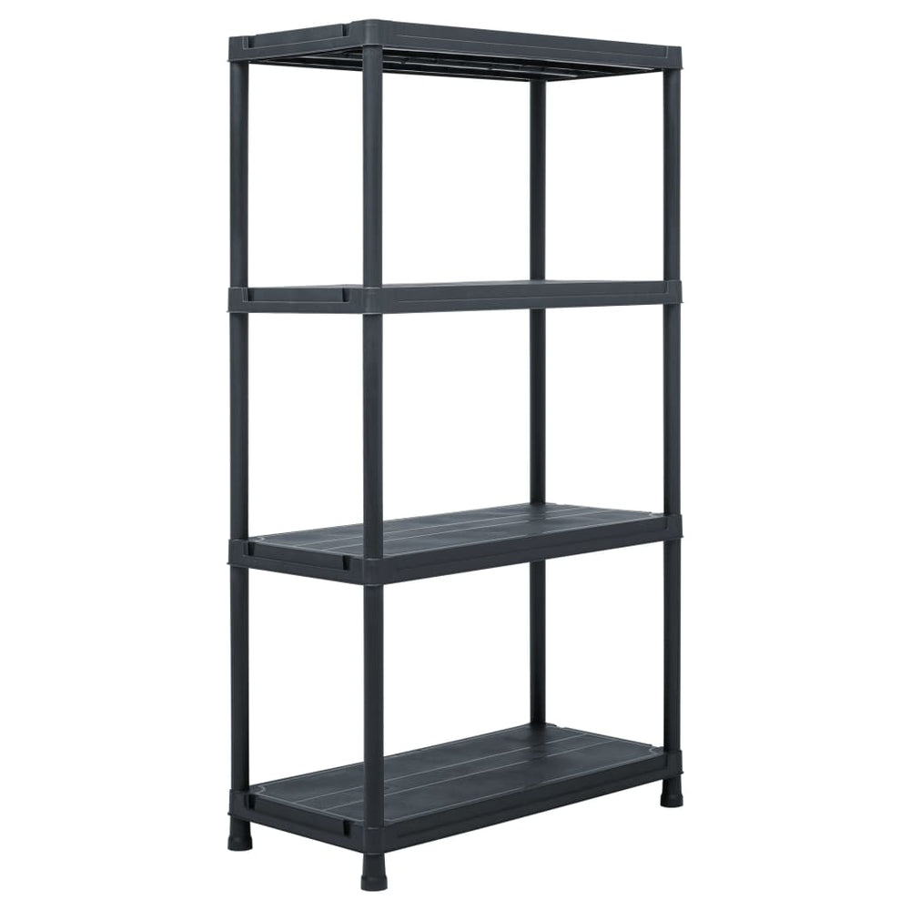 vidaXL Storage Shelves 5 pcs. Black 60 x 30 x 138 cm Plastic