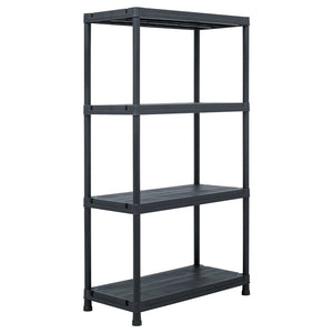 vidaXL Storage Shelves 5 pcs. Black 60 x 30 x 138 cm Plastic