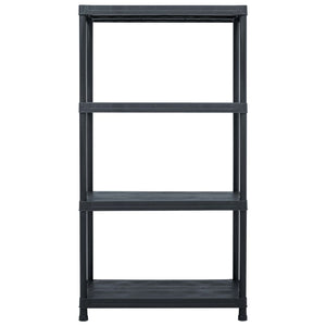 vidaXL Storage Shelves 5 pcs. Black 60 x 30 x 138 cm Plastic