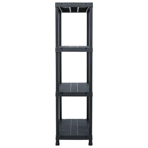 vidaXL Storage Shelves 5 pcs. Black 60 x 30 x 138 cm Plastic