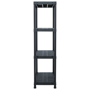 vidaXL Storage Shelves 5 pcs. Black 60 x 30 x 138 cm Plastic