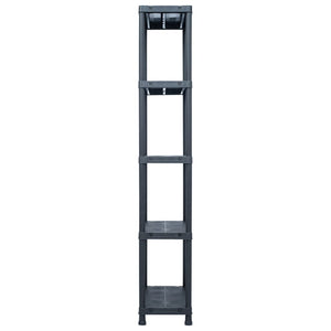 vidaXL Storage Shelves 2 pcs Black 125 kg 60 x 30 x 180 cm Plastic
