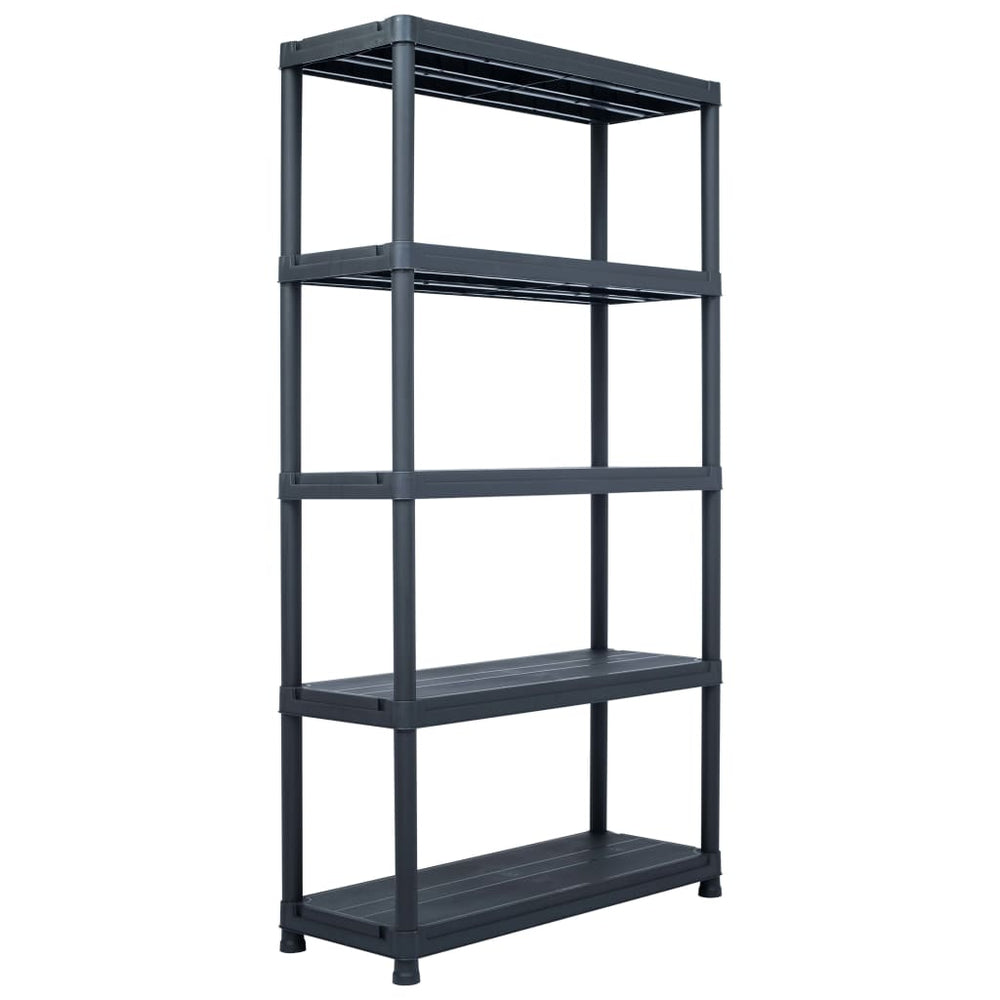 vidaXL Storage Racks 2 pcs Black 250 kg 80 x 40 x 180 cm Plastic