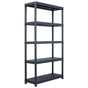 vidaXL Storage Racks 2 pcs Black 250 kg 80 x 40 x 180 cm Plastic