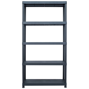 vidaXL Storage Racks 2 pcs Black 250 kg 80 x 40 x 180 cm Plastic