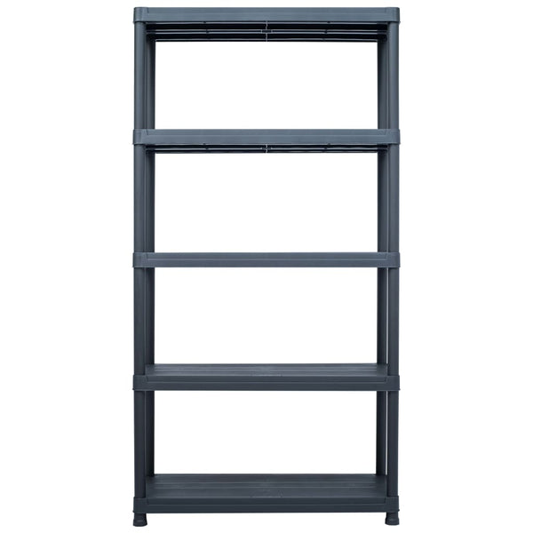 vidaXL Storage Racks 2 pcs Black 250 kg 80 x 40 x 180 cm Plastic