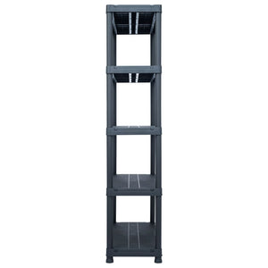 vidaXL Storage Racks 2 pcs Black 250 kg 80 x 40 x 180 cm Plastic