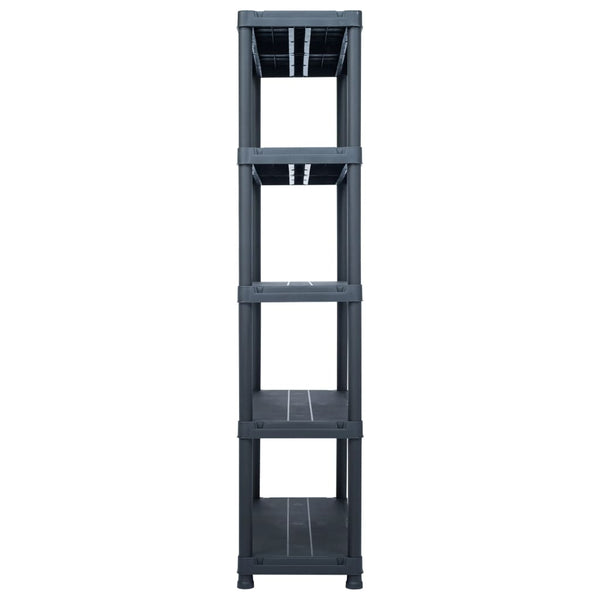 vidaXL Storage Racks 2 pcs Black 250 kg 80 x 40 x 180 cm Plastic