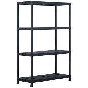 vidaXL Storage Racks 2 pcs Black 220 kg 90 x 40 x 138 cm Plastic