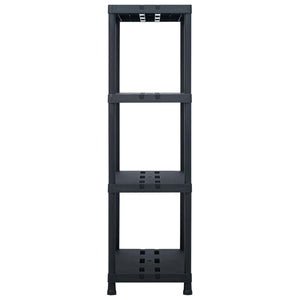 vidaXL Storage Racks 2 pcs Black 220 kg 90 x 40 x 138 cm Plastic