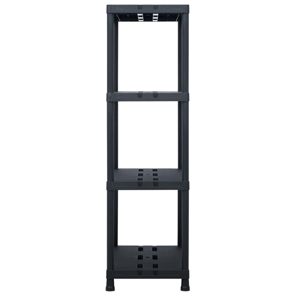vidaXL Storage Racks 2 pcs Black 220 kg 90 x 40 x 138 cm Plastic