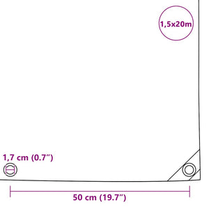 vidaXL Tarpaulin 650 g/m² 1.5 x 20 m Grey