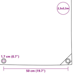 vidaXL Tarpaulin 650 gsm 2.5 x 3.5 m Grey
