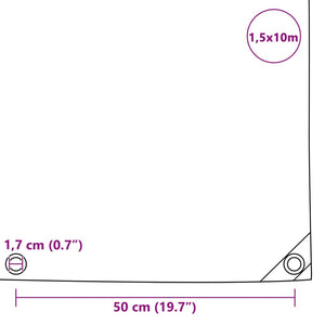 vidaXL Tarpaulin 650 gsm 1.5 x 10 m Blue
