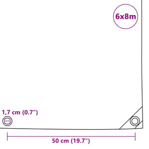 vidaXL Tarpaulin 650 g/m² 6 x 8 m Blue