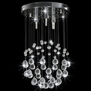 vidaXL Ceiling Lamp with Crystal Beads Silver Sphere 3x G9 Bulbs