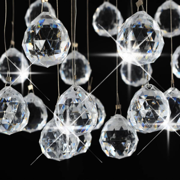 vidaXL Ceiling Lamp with Crystal Beads Silver Sphere 3x G9 Bulbs