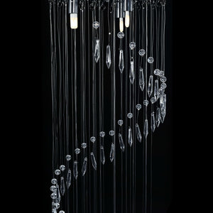 vidaXL Ceiling Lamp with Crystal Beads Silver Spiral G9