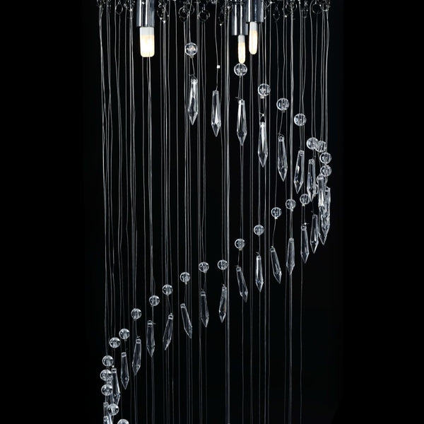 vidaXL Ceiling Lamp with Crystal Beads Silver Spiral G9