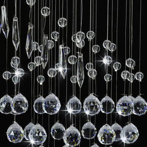 vidaXL Ceiling Lamp with Crystal Beads Silver Spiral G9
