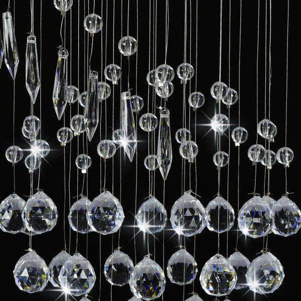 vidaXL Ceiling Lamp with Crystal Beads Silver Spiral G9
