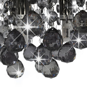 vidaXL Ceiling Lamp with Smoky Black Beads Black Round G9