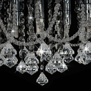 vidaXL Ceiling Light with Crystal Beads Silver Round 4x G9 Bulbs
