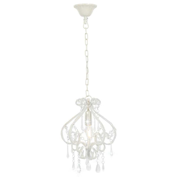 vidaXL Ceiling Lamp with Beads White Round E14