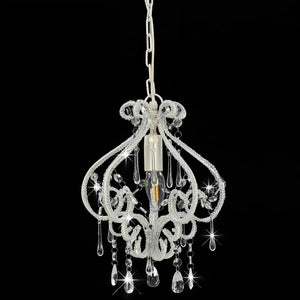 vidaXL Ceiling Lamp with Beads White Round E14